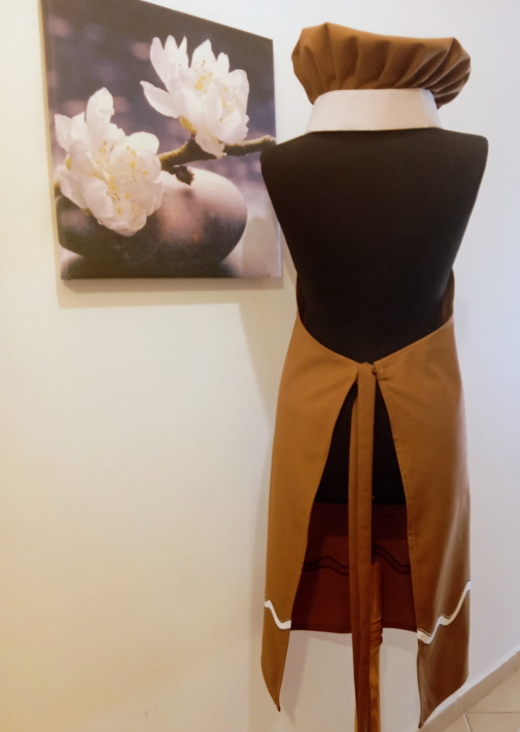 El Yapımı Zencefilli Kurabiye Adam Mutfak Önlüğü ve Şef Şapkası Seti - Yılbaşı Özel Önlüğü Seti