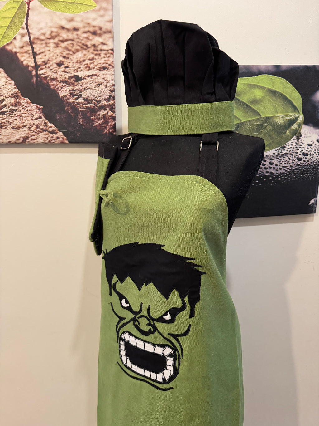 Hulk Temalı El Yapımı Mutfak ve Mangal Önlüğü Seti