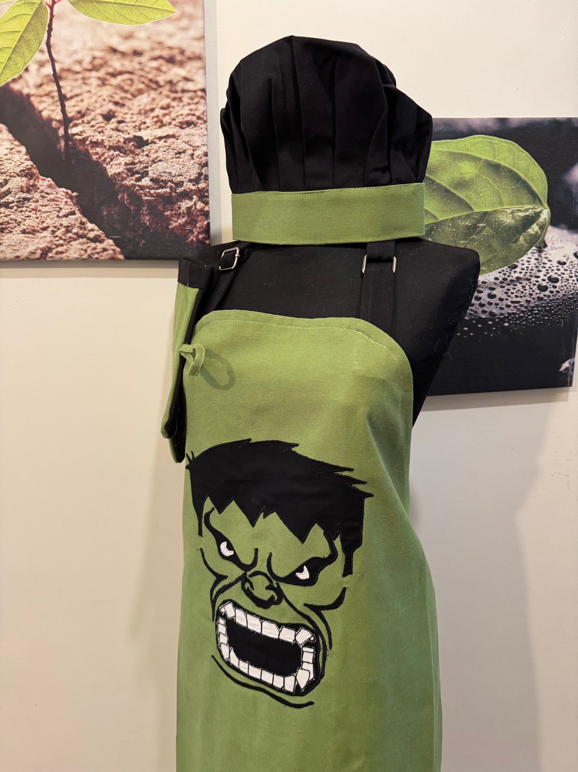 Hulk Temalı El Yapımı Mutfak ve Mangal Önlüğü Seti