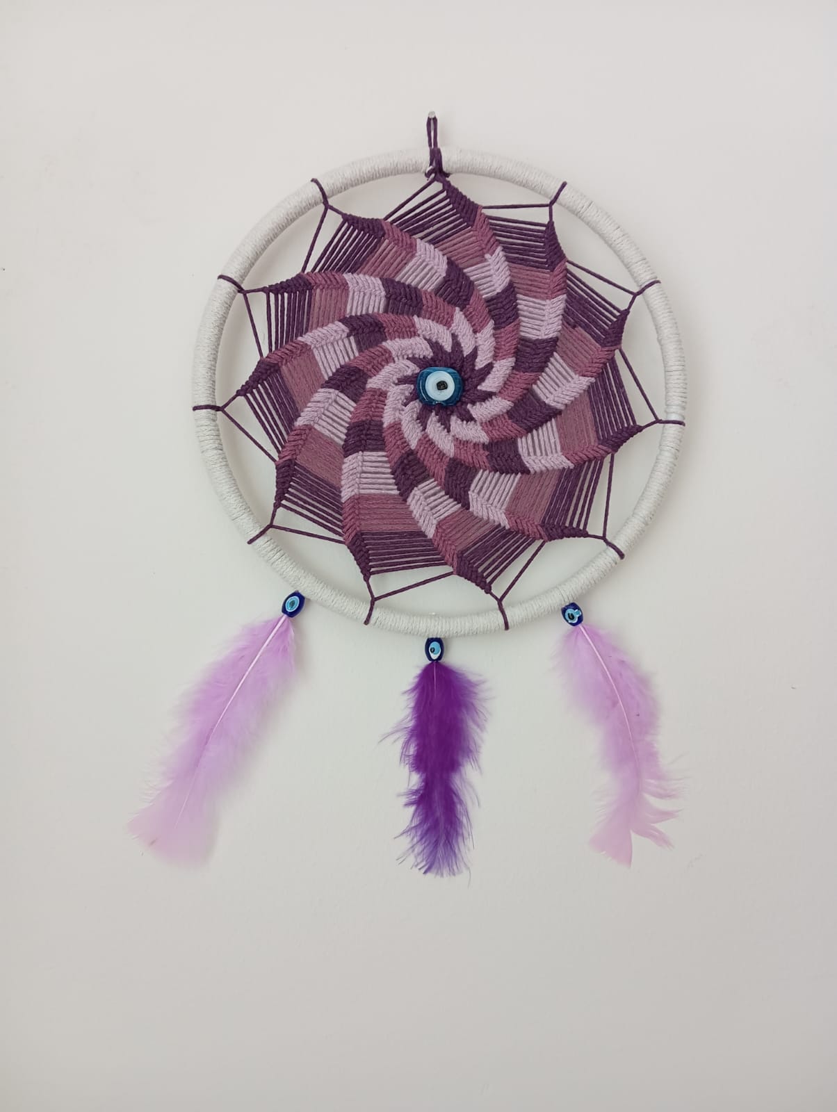Nazar Boncuklu Mandala Rüya Kapanı - El Yapımı Duvar Süsü