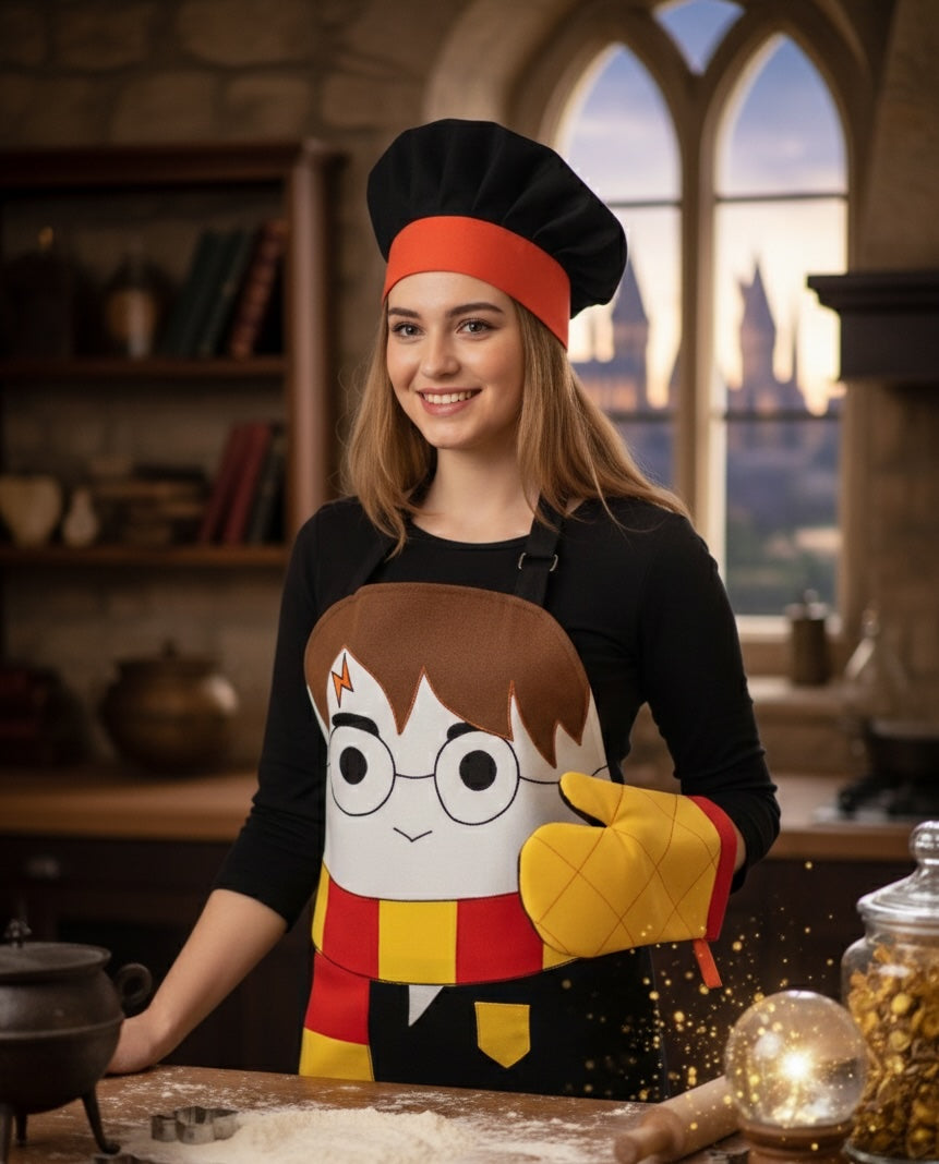 Harry Potter Temalı El Emeği Mutfak Önlüğü Seti Arkadaşa Sevgiliye Hediye