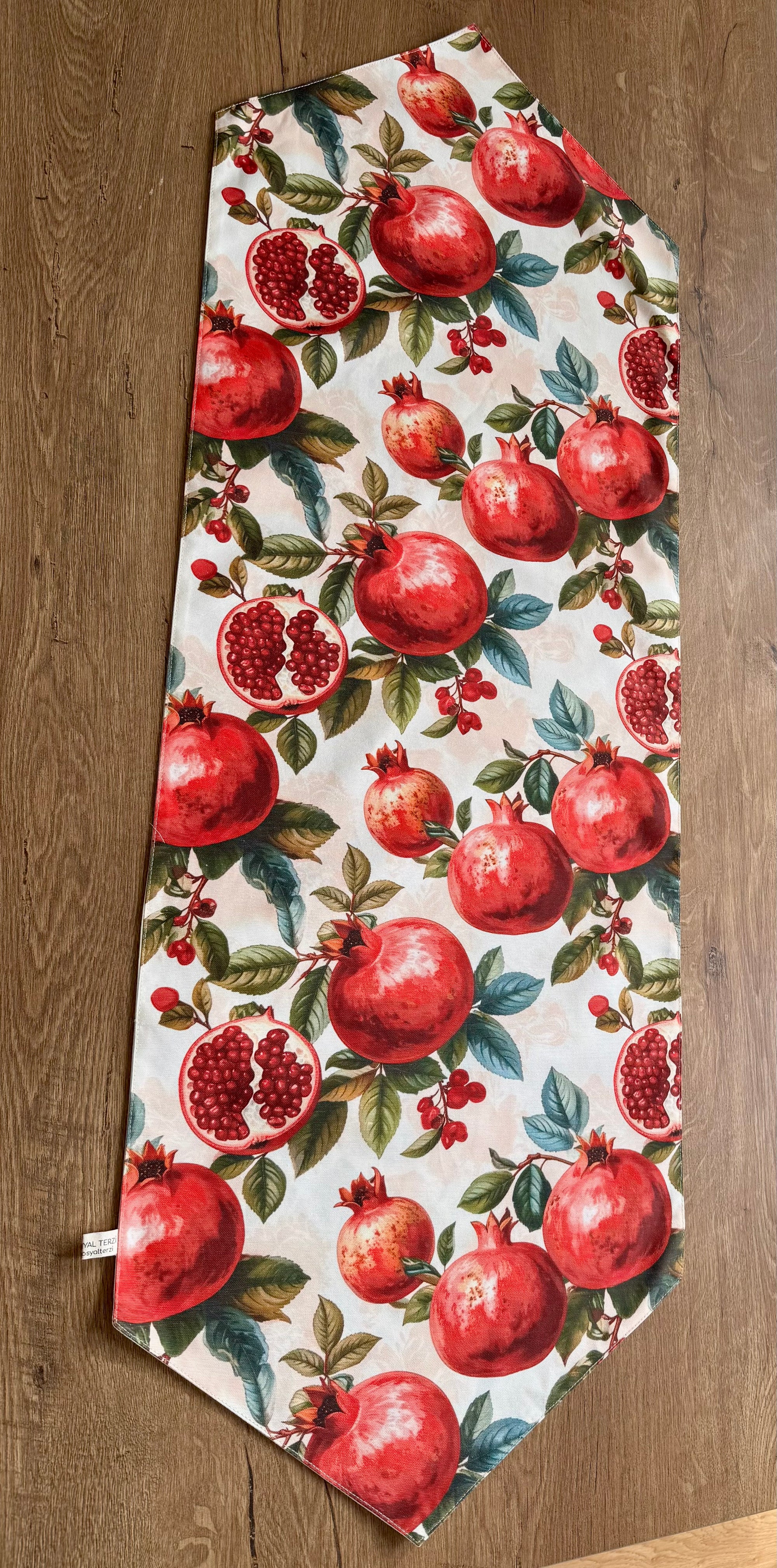 Nar Desenli Dekoratif Runner - Modern Masa Örtüsü