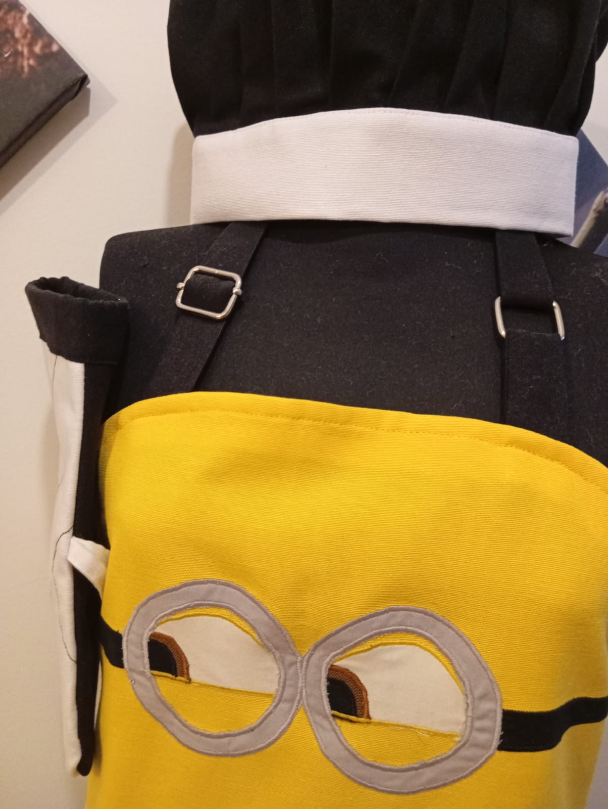 Minyon (Minion) Aşçı Kostümü Mutfak Önlüğü Seti - Siyah