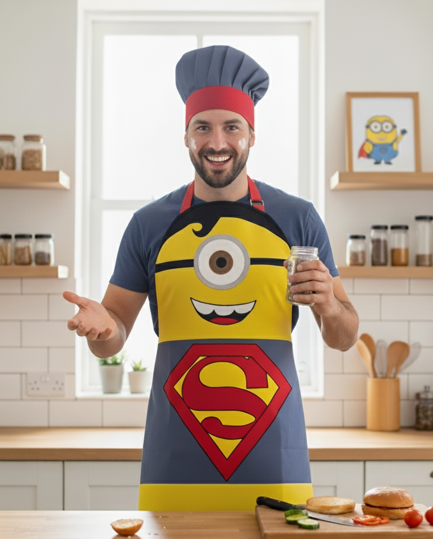 El Yapımı Süper Kahraman Minion Mutfak Önlüğü Seti